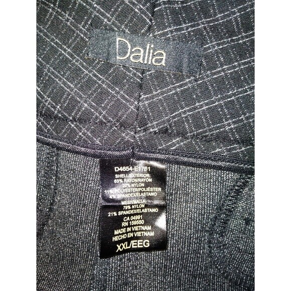 DALIA Pants Black Check Narrow Leg Sits at Waist Inseam 29 in Size XXL - Picture 10 of 11
